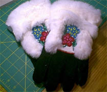 Native beading on gloves and clothing